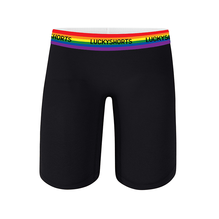 LUCKYSHORTS S / Schwarz + Regenbogen-Bund HOMEY