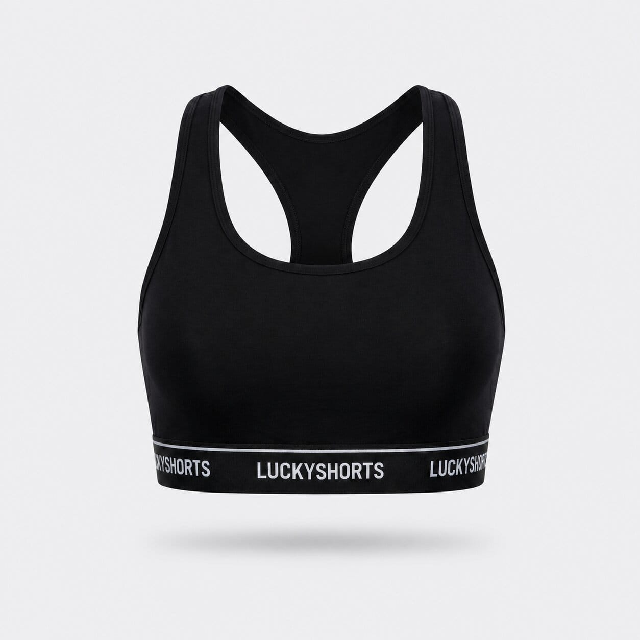 LUCKYSHORTS Raceback Bra Black + black waistband