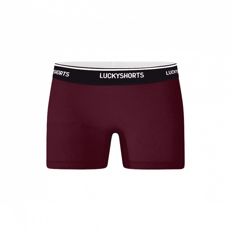 LUCKYSHORTS M Vivid Burgundy + schwarzer Bund