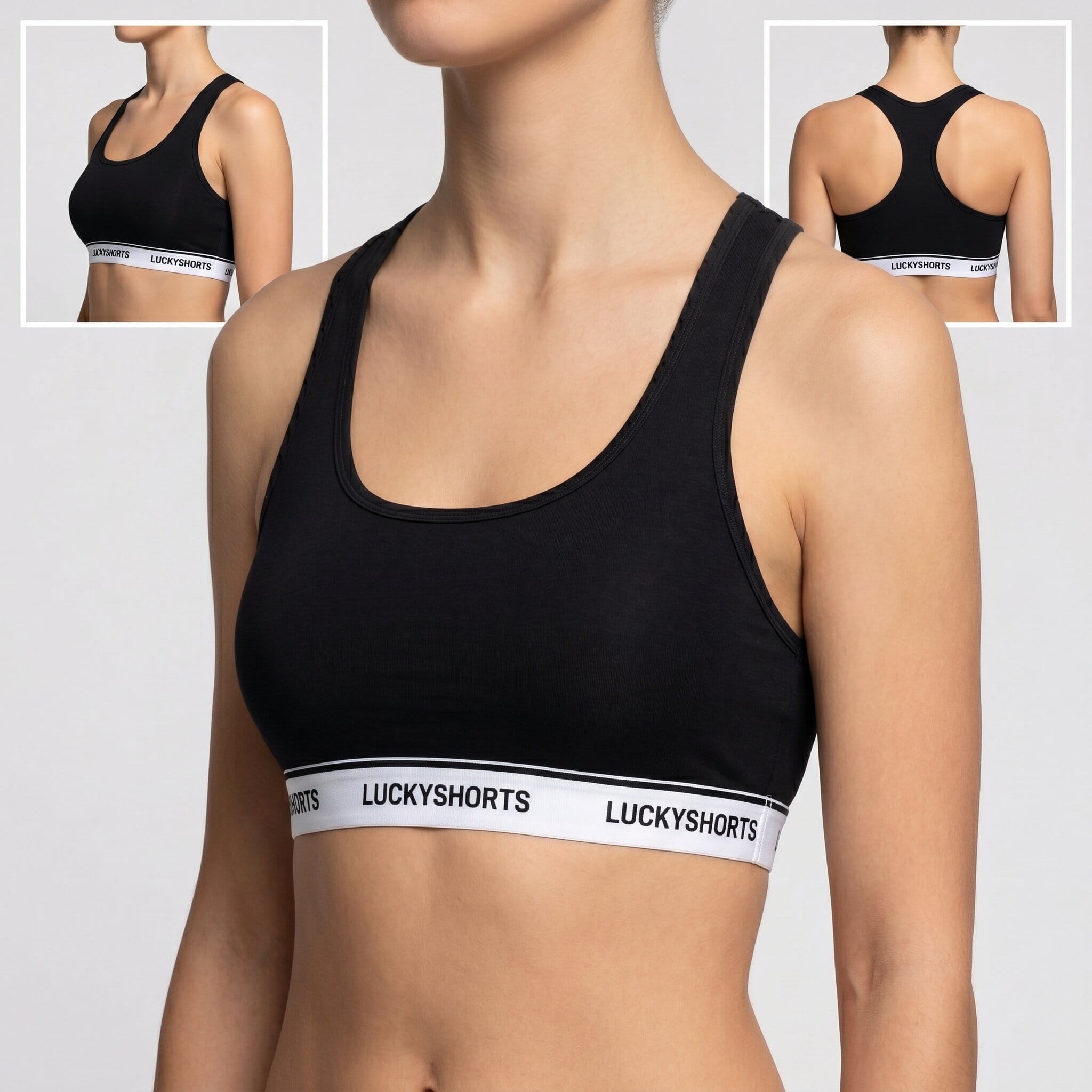LUCKYSHORTS Raceback Bra Black