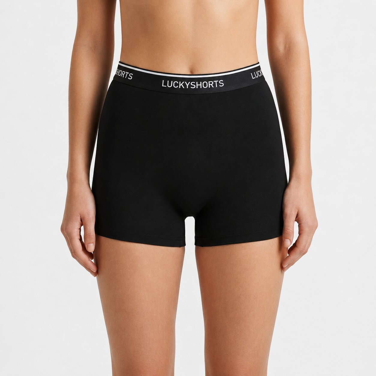 High Waisted Vivid Black + black waistband