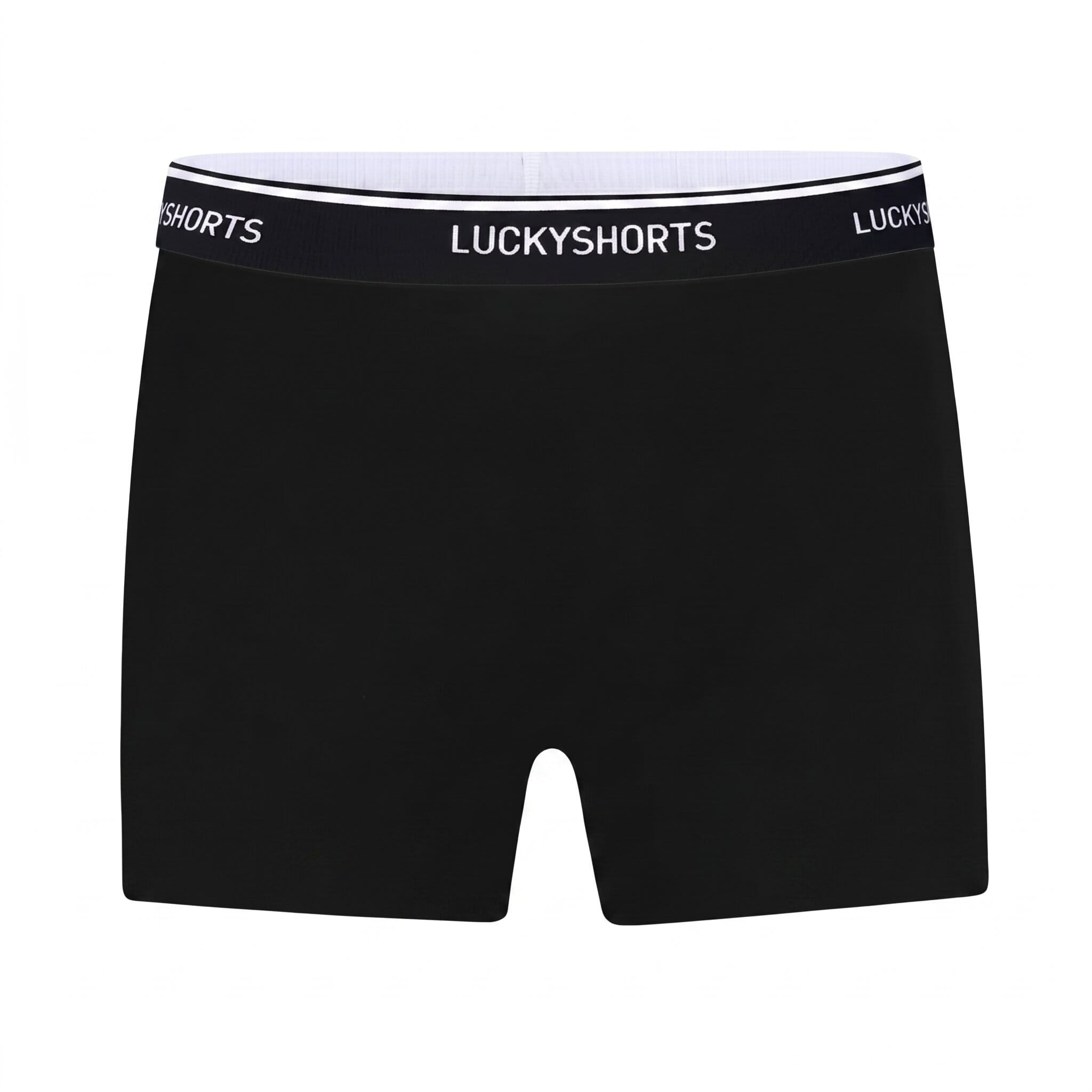 LUCKYSHORTS High Waisted Vivid Black + black waistband