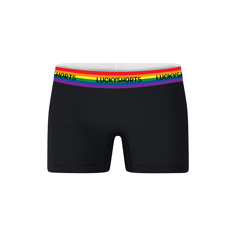 LUCKYSHORTS / Schwarz + Regenbogen-Bund VIVID