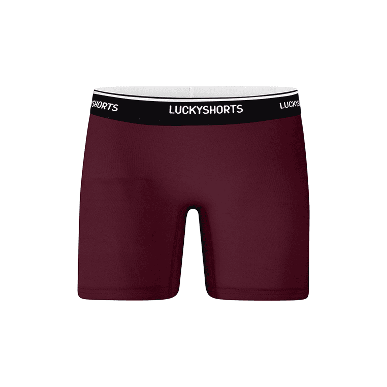 LUCKYSHORTS / Burgundy + Black waistband LUCKY