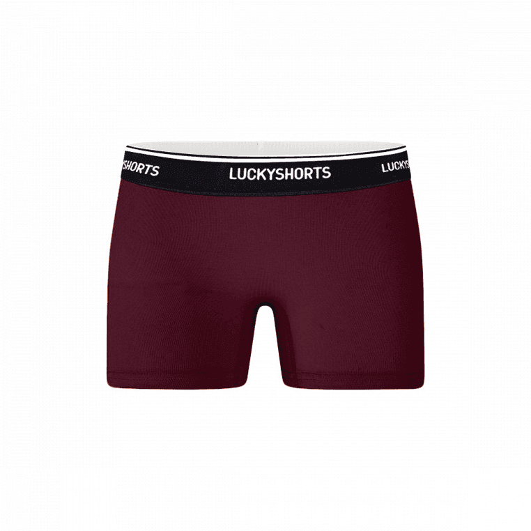 LUCKYSHORTS / Burgundy + Black waistband VIVID