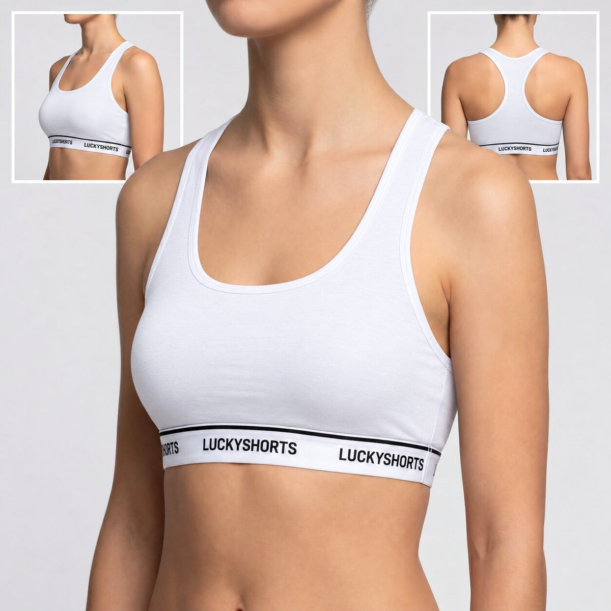 Racerback-bh wit + witte tailleband