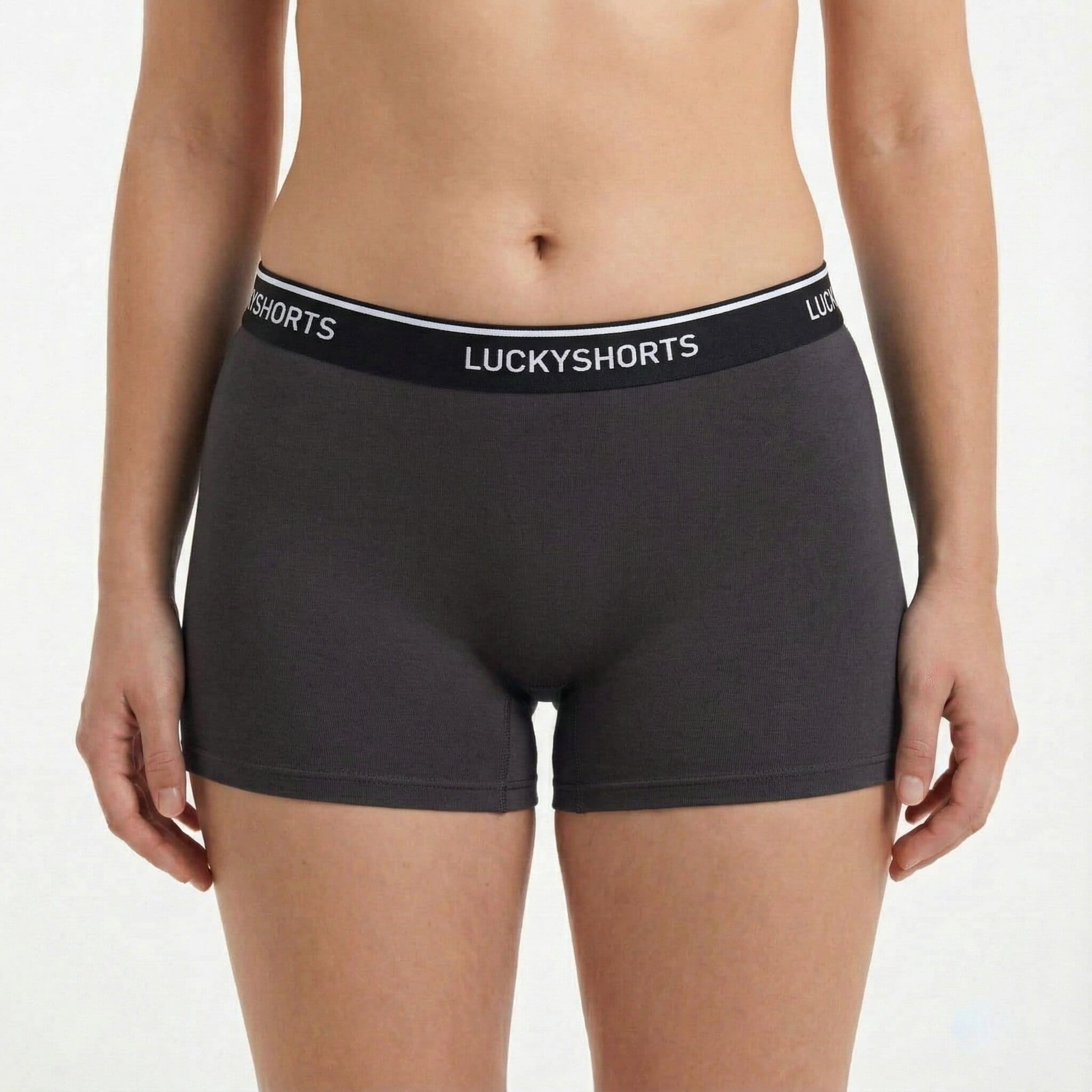 LUCKYSHORTS Levendig grijs + zwarte tailleband