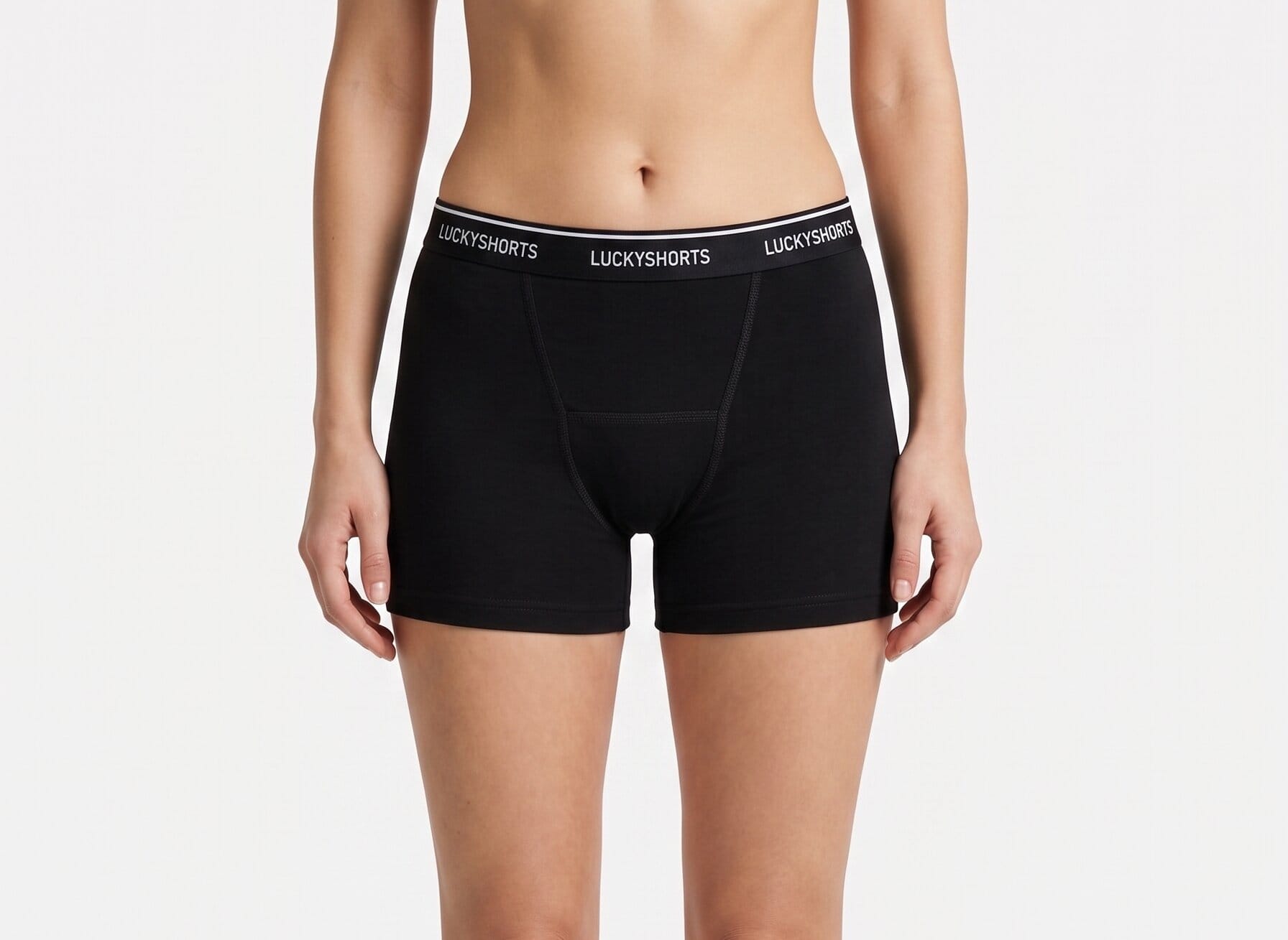 LUCKYSHORTS Period Underwear Vivid Black + black waistband